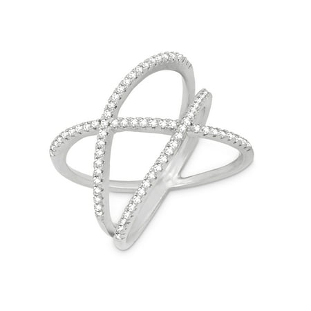 Beaux Bijoux Sterling Silver CZ Double