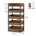 thumbnail image 3 of Tribesigns 5-Tier Pull-Out Pantry Cabinet, 46 in. Wood Fruit and Vegetable Storage Rack, Utility Snack Stand Fruit Basket Stand Shelf Organizer for Kitchen, Living Room, 3 of 6