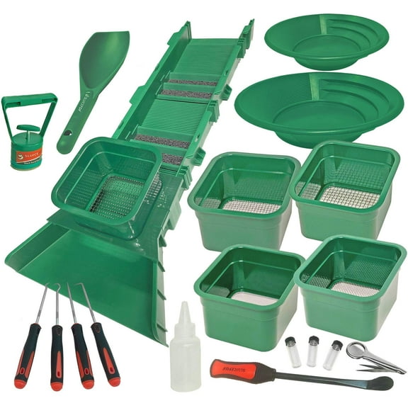 Sluice Fox Compact Gold Panning Kit 22 Piece Pack