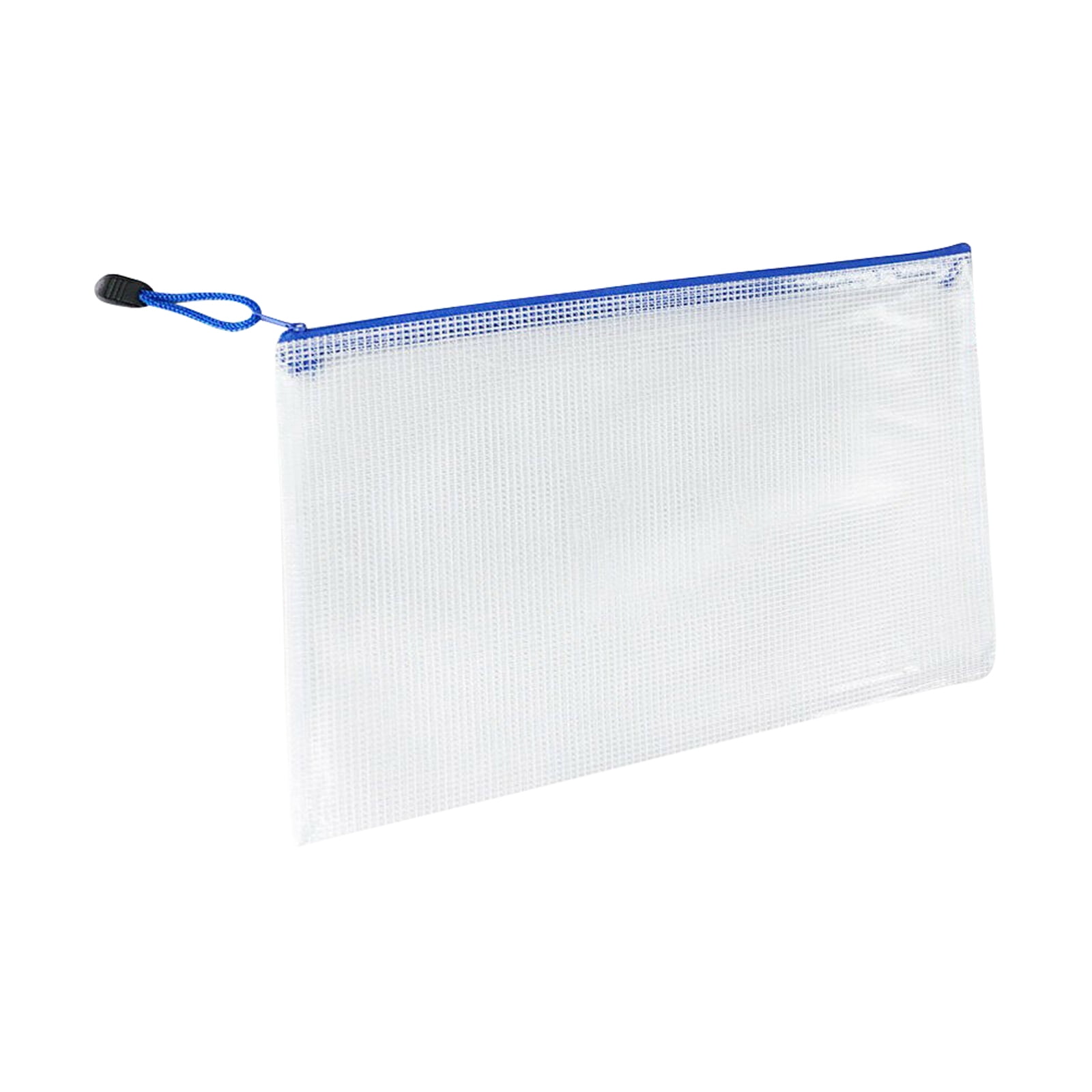 Pack of 10 Mesh Document Bag A3 Size Durable Plastic Zipper File Wallet Rope 
