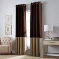 thumbnail image 1 of Curtainworks Kendall Color Block Room Assombrissant Panneau Rideau Oeillet, 63-inch, Occultation Chocolat/camel, 1 of 1