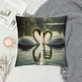 thumbnail image 2 of Sheronv Swans Pond Heart Shape Decorative Throw Pillow Cover for Home Couch Living Room Bed Sofa - Short Plush Material - 1PC 20x20in, 2 of 5