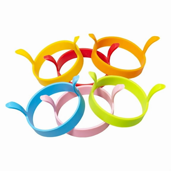ITSELFER 4pcs Silicone Egg Molds Nonstick Egg Rings Kitchen Fried Egg Shaping Rings With Double Handle Fried Egg Rings Silicone Cooking Egg Molds