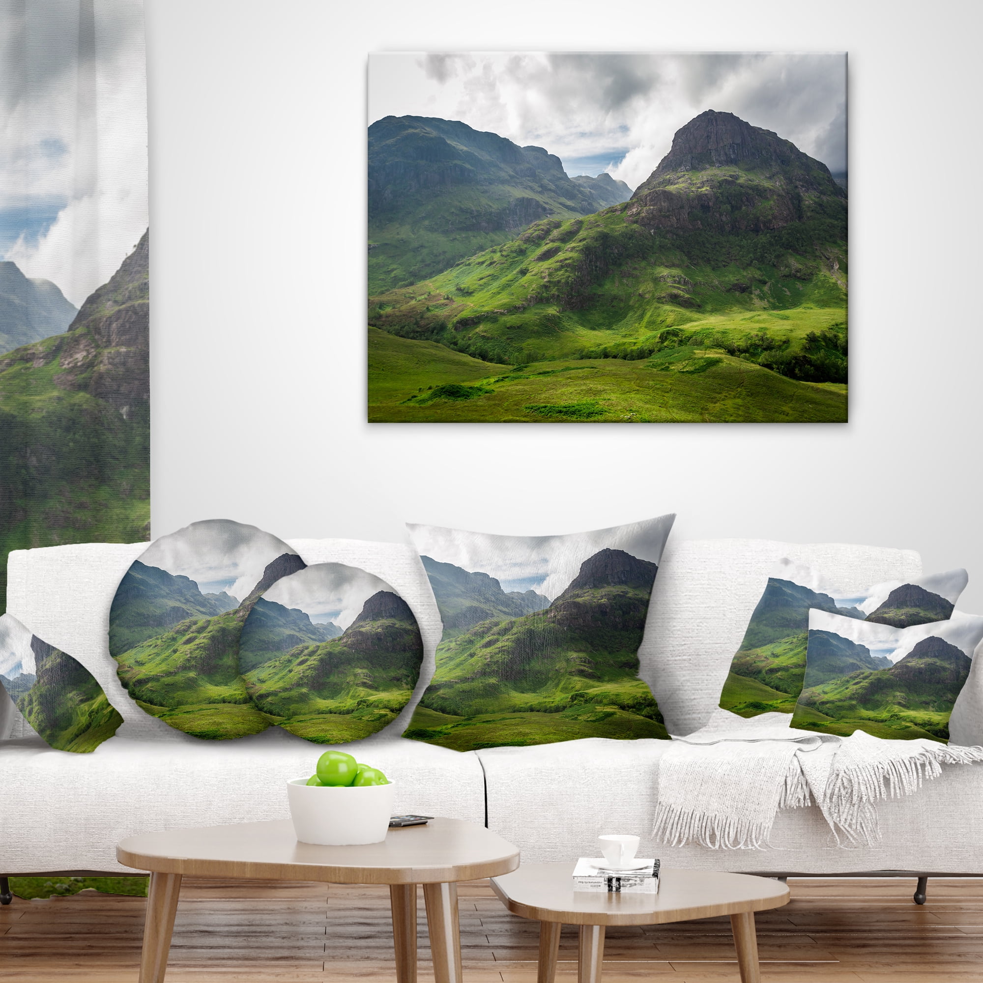 Designart Summer in Scotland - Landscape Photography Throw Pillow - 12x20