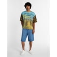 thumbnail image 2 of Kacey Lee Men's Loose Skater Carpenter Denim Shorts, Sizes 30-40, 2 of 5