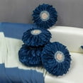 thumbnail image 3 of JWH 3D Pillows Aesthetic Decorative Velvet Flower Throw Pillows Handmade Sunflower Pillow Soft for Bedroom Couch Bed Decor 12 inch Navy Blue, 3 of 11