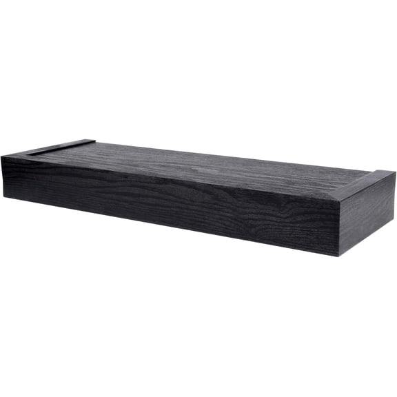 515602 Modern 18" Floating Shelf Holds up to 15lbs, Easy Tool-Free Dry Wall Installation, Flat, Retail Packaging, Black