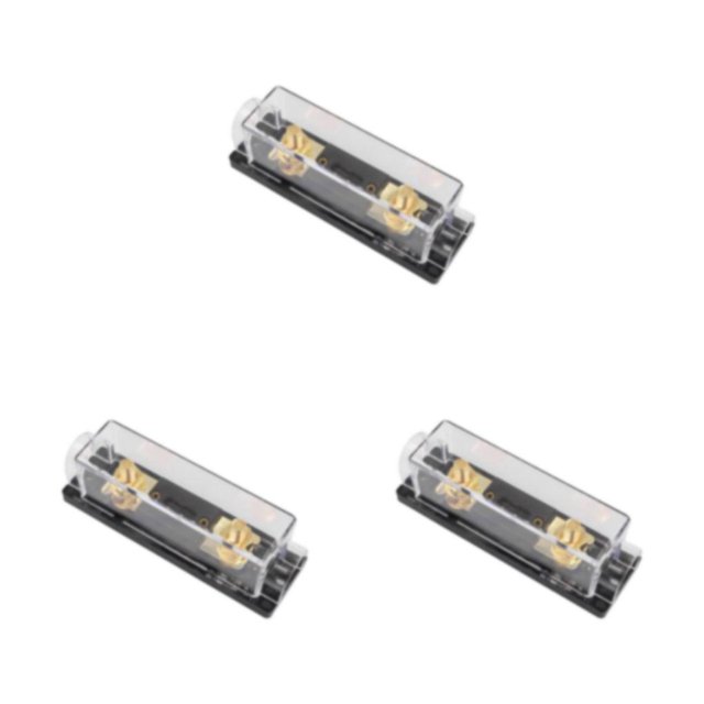 Riwesomey Portafusibles Anl de aleación duradera y latón-cobre para protección automotriz portafusibles automotriz base negra 30A Type1 NO1