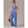 thumbnail image 7 of DARING DIVA Women's V Neck Waistcoat Top Casual Jean Vests XL Light Blue, 7 of 7
