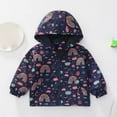 thumbnail image 2 of oqasdz Girls Jackets Children Long Sleeve Hooded Print Versatile Trench Coat Jacket Lightweight Comfortable Top Jacket Outwear Size 4 Y-5 Y, 2 of 4