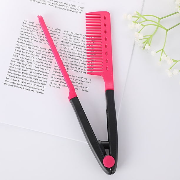 Peine alisador Sucritude para peinar el cabello Peine alisador para plancha en forma de V Suministros para planchar Cepillo para peinar Para citas Vacaciones Viajes un peine