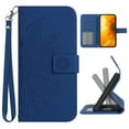 thumbnail image 1 of Mantto for OnePlus Nord CE 2 5G 6.43 inch Wallet Case with Wrist Strap,Stylish Sunflower Embossed PU Leather Shockproof Protective Magnetic Flip Holder ID Credit Card Slots Phone Cover,Darkblue, 1 of 10