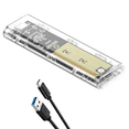 thumbnail image 2 of 2X M2 SSD Case M.2 NVME SSD Enclosure Portable USB3.1 Type-C SSD Transparent Hard Disk Case 5Gbps for PC, 2 of 5