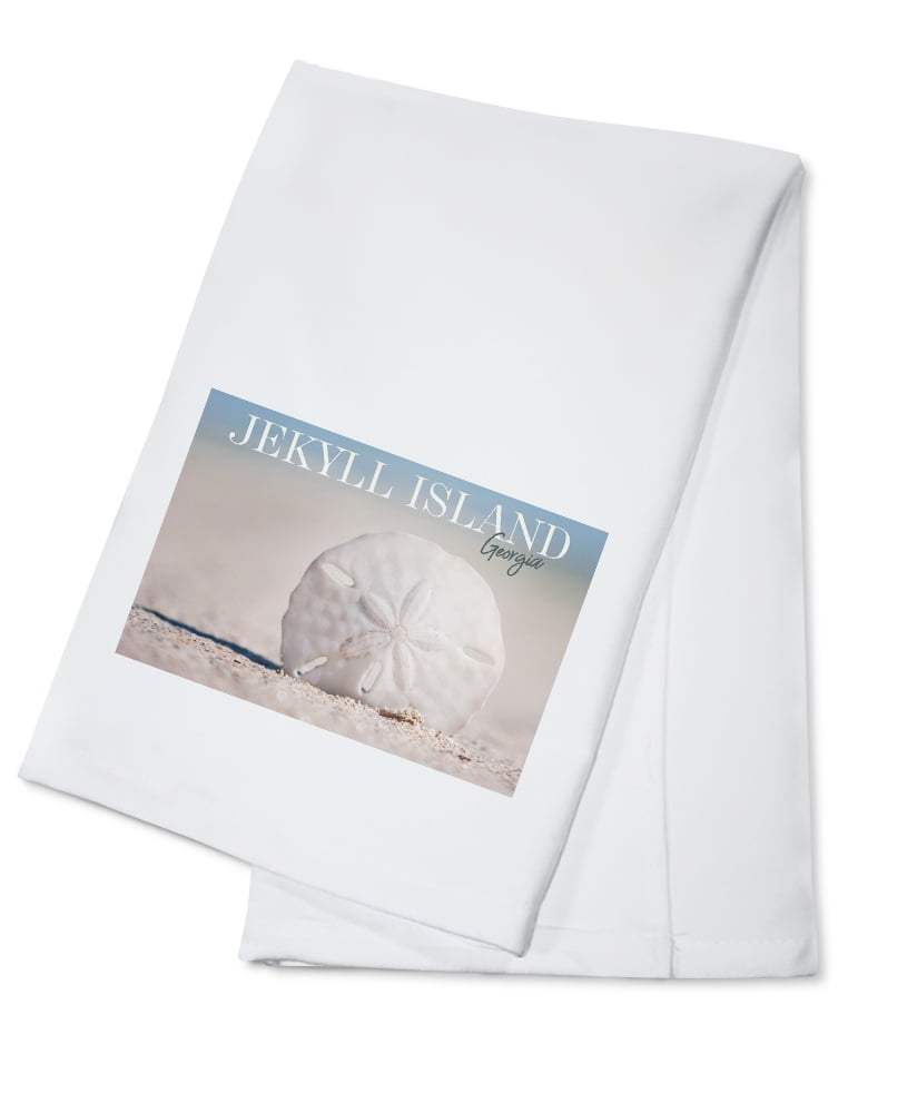 Jekyll Island, Sand Dollar on Beach (100 Cotton Tea Towel
