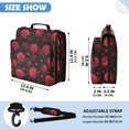 thumbnail image 3 of Zipper Binder with Shoulder Strap 2 inch 3 Ring Waterproof File Folder Organizer Bag 500 Sheet Red Roses and Hearts Pattern, 3 of 8