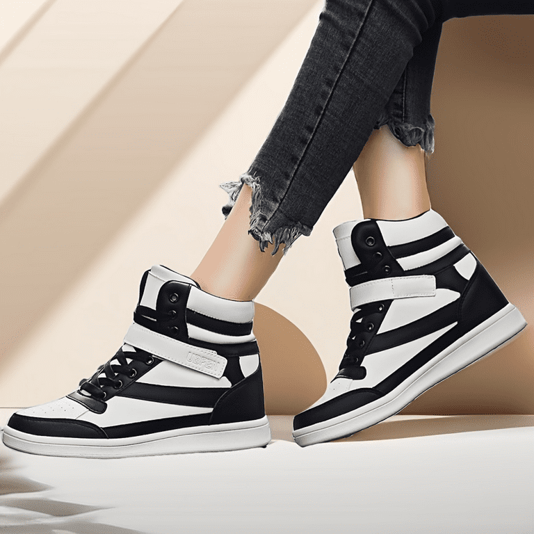 SHAOSZC Vibrant Retro 80s High Top Sneakers with Hidden Wedge Heel for Ultimate Cosplay Get the Perfect Girls Look with Removable Insole Walmart