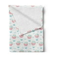 thumbnail image 2 of Pastel Soft Flannel Fleece Blanket, Childhood Memories Themed Along Retro Aircraft at Sky Flying High Adventure, Cozy Plush for Indoor and Outdoor Use, 70" x 90", Pale Blue and Blush, by Ambesonne, 2 of 5