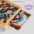thumbnail image 4 of Patriotic Bulldog Stained Glass Portrait American Flag Acrylic Plaque with Wood Photo Frame Box Dog Lover Gifts Idea Light Box - 01010, 4 of 5