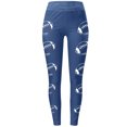 thumbnail image 3 of Jjayotai High Waist Legging for Women, Football Printed Shiny Gym Yoga Pants, Hidden Scrunch Butt Lift Trousers Blue L, 3 of 3