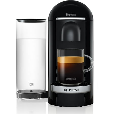Nespresso - VertuoPlus Deluxe Black Bundle by Breville with Aeroccino3 - Piano Black