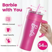 MINISO Barbie Collection 1600mL Steel Tumbler with Straw - Barbie - Themed Large - Capacity Drink Cup