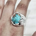 thumbnail image 3 of Oyster Copper Turquoise Mans Ring, Natural Copper Turquoise, Silver Jewelry, 925 Silver Ring, Birthday Gift, Heavy Mens Ring, Arabic Design, Ottoman Style Ring, Christmas, Turkey Mens Signet Ring, 3 of 6