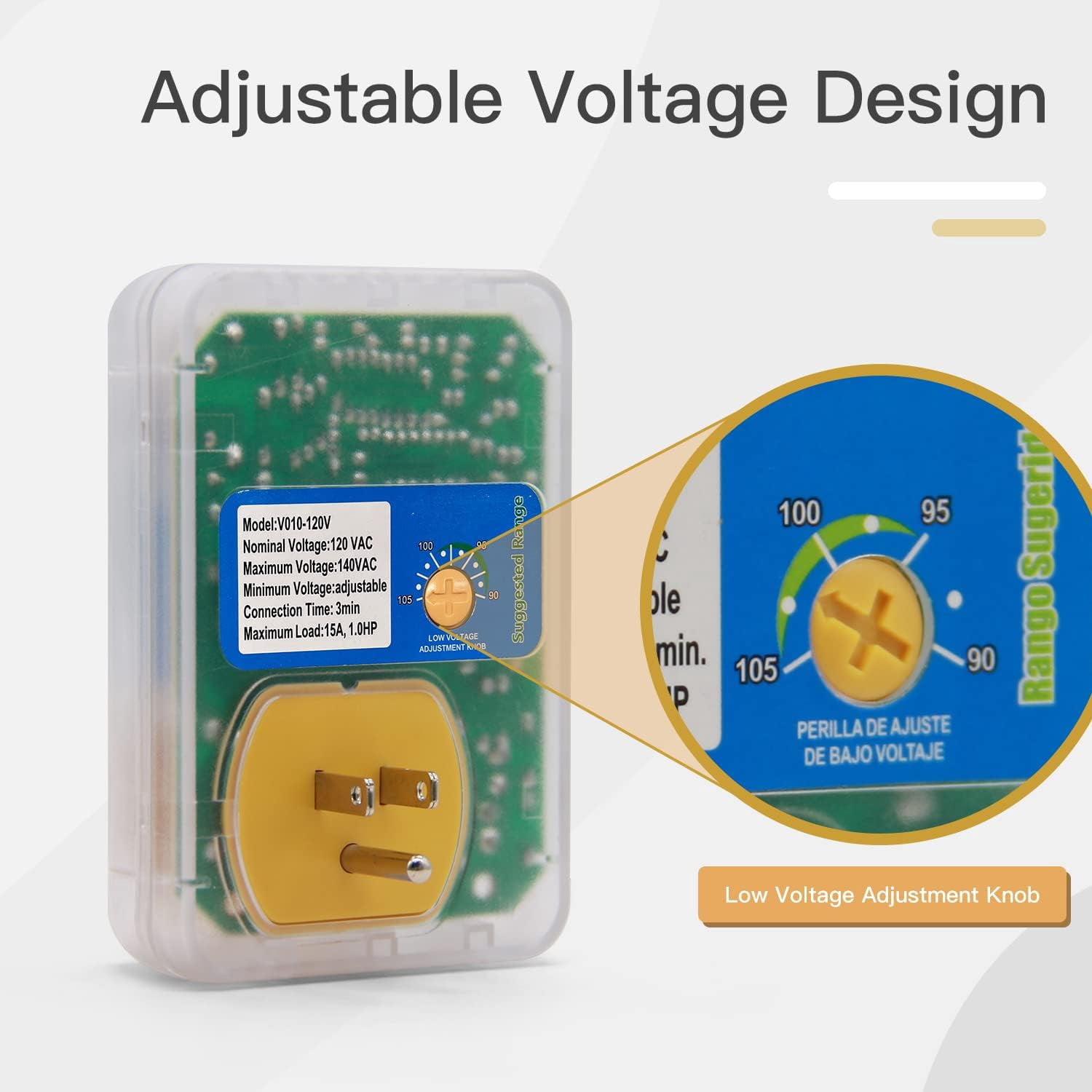 [ETL Listed] Electronic Surge Protector for Home Appliance,Voltage Protector Suit for Refrigerators and Freezers, Voltage Brownout Outlet 120V 15A,1800Watts(4 Pack),120V-1-yellow,Surge Protection,1
