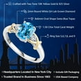 thumbnail image 3 of Gem Stone King 2 Tone 10K Yellow Gold and 925 Sterling Silver Swiss Blue Topaz and Lab Grown Diamond Ring for Women (1.58 Cttw, Gemstone Birthstone, Available in Size 5, 6, 7, 8, 9), 3 of 6