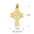 thumbnail image 5 of 14K Yellow Gold Celtic Cross Pendant with 1.5mm Flat Open Wheat Chain Chain Necklace - 18", 5 of 7