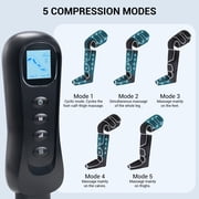 MYNT Leg Massager with Heat and Compression for Foot, Calf, and Thigh Circulation, 5 Modes, Plus Size, Black