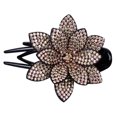 thumbnail image 2 of Kiplyki Wholesale Rhinestone Double Flower Hair Clip,Flexible Durable Pearls Design Women Hair Dovetail Clip, 2 of 2