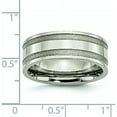 thumbnail image 6 of Chisel Titanium Brushed and Polished 8.2mm Grooved Band - Ring Size 6.0-4.8gm, 6 of 8