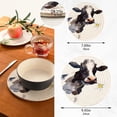 thumbnail image 3 of GZHJMY Cow with Chrysanthemum Trivet Round Hot Pads 2pcs, Pure Cotton Thread Weave Trivets for Hot Pots and Pans / Kitchen Trivets for Hot Dishes Hot Pot Holders（702）, 3 of 7