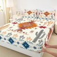 thumbnail image 3 of Homewish Tribal Boho Aztec Twin Sheet Sets for Teen, Retro Orange Abstract Twin Fitted Sheet, Southwestern Flat Sheet, Super Cozy Room Decor, 3 Pieces, 3 of 7