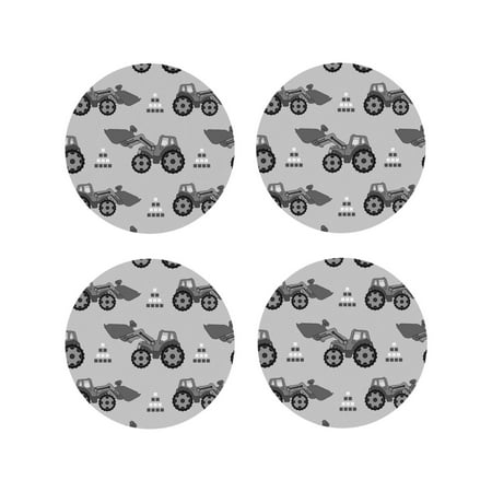 

Tideii Gray Tractor for Leather Coasters 4 Pieces Anti-fouling and Anti-scalding Decorative Coasters Suitable for Restaurants Kitchens Coffee Shops-Round Shape