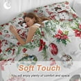 thumbnail image 4 of Christmas Xmas Comforter Set California King Size, Elk Ball Snowman Red Berry Poinsettia Soft Bedding Set for Man Woman, 4 Pieces Duvet Cover Set with Fitted Sheet, 2 Pillowcases, 4 of 9