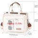 thumbnail image 5 of Bolso grande de lona para mujer con bolsillo, tipo bandolera para ordenador portátil, bolso de mano diario para el trabajo, la playa, el gimnasio (beige), 5 of 5