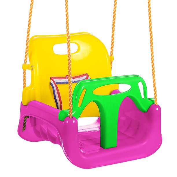 Outdoor 3 In 1 High Back Toddler Baby Swing Set Children Full Bucket
