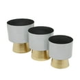 thumbnail image 6 of CosmoLiving by Cosmopolitan 11", 10", 9"H Gray Metal Planter with Gold Base (3 Count), 6 of 9