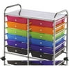 Double Storage Craft Cart with 12 Multicolor Drawers