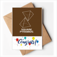 thumbnail image 1 of Mathematical Geometric Space Square Pyrad Wedding Cards Congratulations Greeting Envelopes, 1 of 3