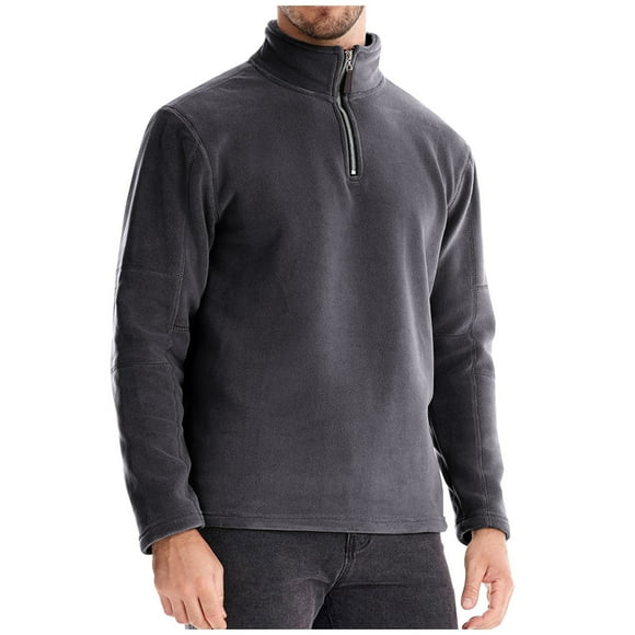 GigrtiJin Mens Quarter Zip Sweatshirt Stand Collar Long Sleeved Pullover Top Casual Solid Color Comfy Sweatshirts