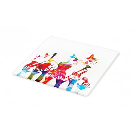 Music Cutting Board Abstract Colorful Polygonal Instruments Hands