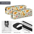 thumbnail image 4 of Yiaed Whimsical Fox Floral Garden Print Leather Pencil Case - Leather Pen Pencil Holder - Elegant & Practical Pencil Pouch for Work & Office, 4 of 7