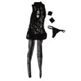 thumbnail image 1 of Sixth Scale Black Cheongsam Dress Stockings Set for 12'' Female Figure Steel Body, 1 of 8