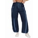 thumbnail image 2 of Pantalones Deportivos Holgados de Pierna para Mujer, Informales, con Cordón Ajustable y Cintura Elástica, en Colores Contrastantes, Estilo Y2K. Azul Oscuro XXL, 2 of 8