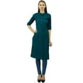 thumbnail image 2 of Phagun Kurti Tunique en Coton Col Mandarin Ethnique Décontracté, 2 of 2