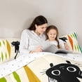 thumbnail image 4 of Feelyou Kawaii Black Cat Bedding Comforter Set 7pcs, Chic Square Abstract King Bedding Sets, Vintage Fashion Artwork Reversible Bed Sheets, Lightweight Room Decor, 4 of 7