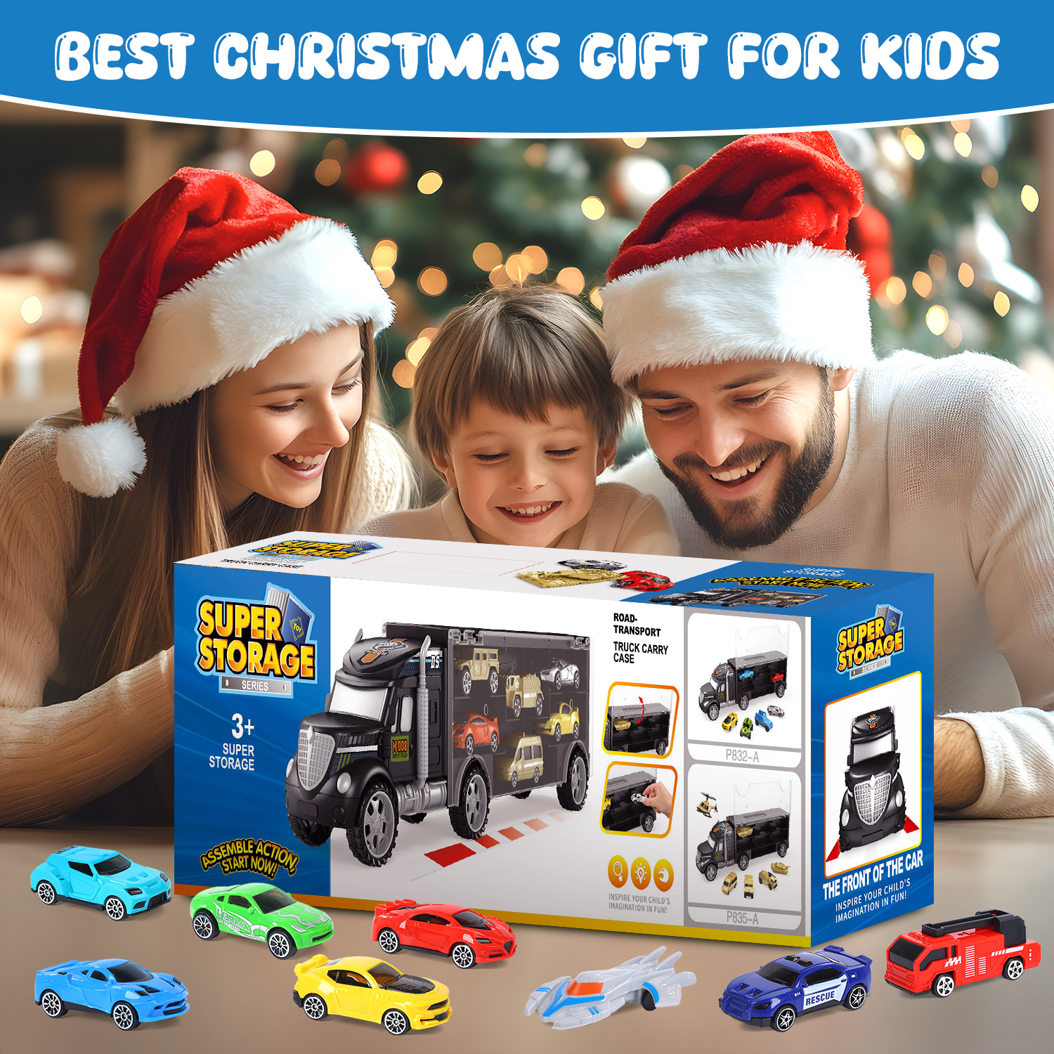WonderStone Carrier Truck With 12 Race Cars photo 5