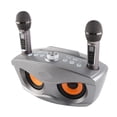 thumbnail image 3 of Altavoz de karaoke familiar con Bluetooth 4.2 para exteriores, micrófono inalámbrico de mano doble, estéreo, gris, 3 of 13